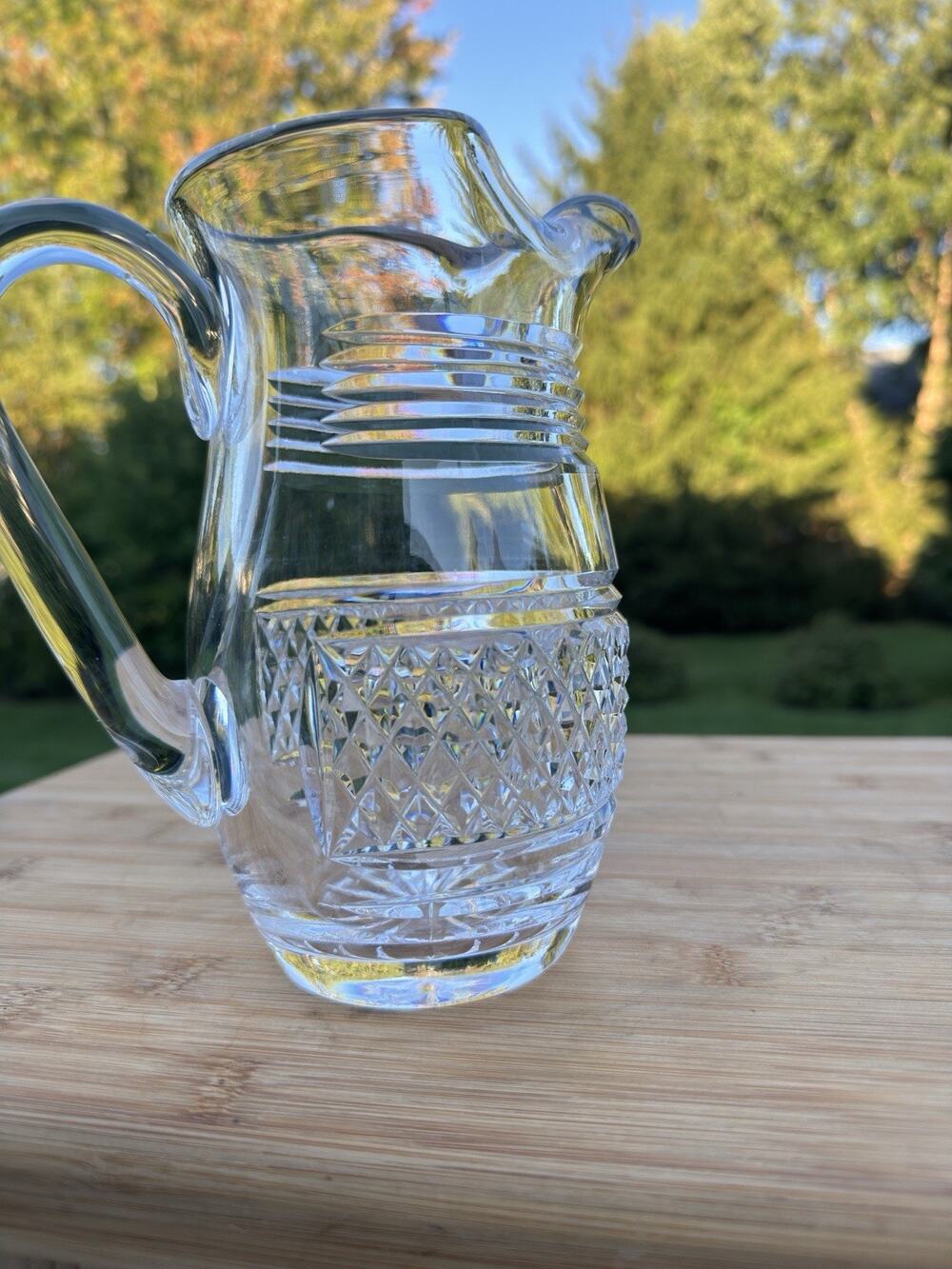 Vintage Waterford Crystal Martini Pitcher With Ice Lip Made in Ireland 7-1/4” H